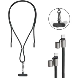 Intenso Handykette Charging Lanyard Ladekabel, schwarz