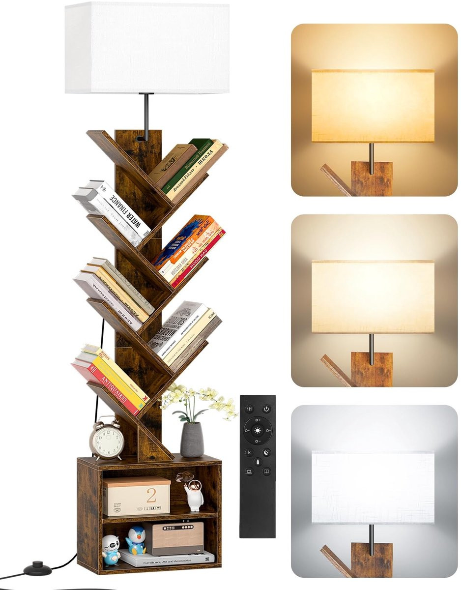 Merkloze Boekenplank in Boomvorm met Geïntegreerde Verlichting
