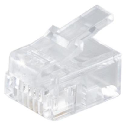 Shiverpeaks BASIC-S Modular-Stecker RJ11, ungeschirmt für Rundkabel, 6-polig, 4 Kontakte belegt, vergoldete (BS72040-R100)