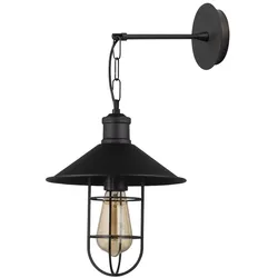 Schwarze Wandleuchte 25x25x40cm WellHome Baikal