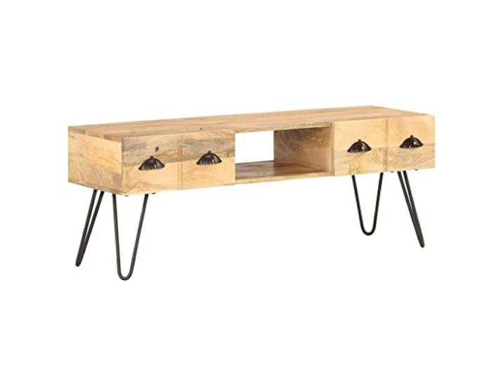 vidaXL Mangoholz Massiv TV Schrank mit 2 Schubladen 1 Fach Lowboard Fernsehtisch Fernsehschrank TV Möbel Sideboard HiFi-Schrank 120x35x45cm