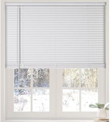 Calyx Interiors White Cordless 1-Inch Vinyl Light Filtering Mini Blind