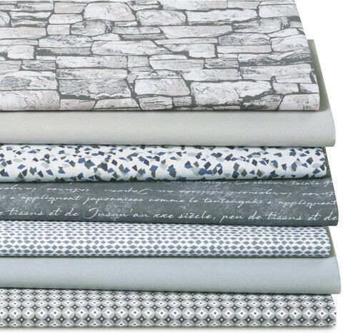 Patchwork- und Quiltpaket "Stonegrey", grau/weiß