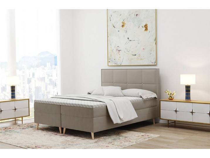Fun Möbel Boxbett Schlafzimmerbett RENAN 200er (inkl. Bettkasten, inkl. Kaltschaumtopper)