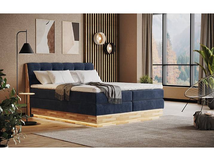 COTTA Boxspringbett Melissa - mit LED, Bettkästen, Kaltschaum-Topper & H2/H3 Matratzen (Bett inklusive Matratze, Topper und Bettkasten), mit LED, Kaltschaum-Topper, Bettkasten & H2/H3-Matratzen