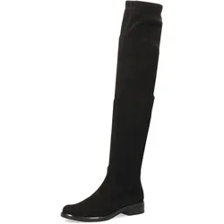 Overkneestiefel CAPRICE, Damen, Gr. 37,5, XS-Schaft, schwarz, Textil, Schuhe, mit XS-Stretchschaft, vegane Verarbeitung