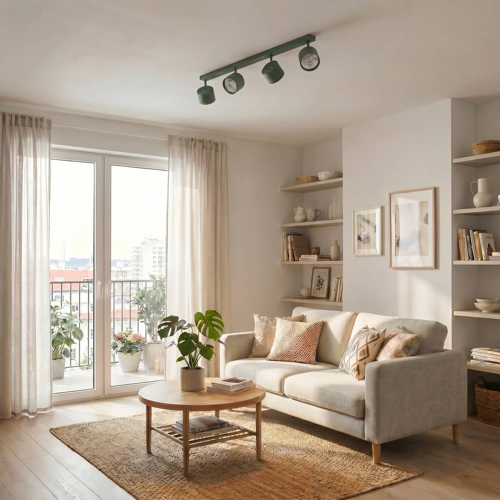 Deckenspot Chloe, grün, vierflammig, verstellbar Chloe Argon, dimmbar, grün, für Wohn- / Esszimmer, Metall, Modern