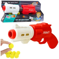 Pistolenwaffe für weiche Schaumstoffbälle XGUN Rot 6 Stück.