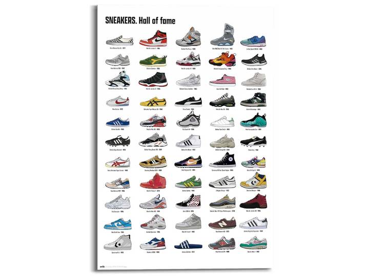 Deco-Panel REINDERS Sneaker-Kollektion , bunt (farbe bild(er): mehrfarbig), B:60cm H:90cm T:2cm, Bilder, Deco-Panel, Hobbyraum - Mehrfarbig - MDF - Fashion - 60x90 cm