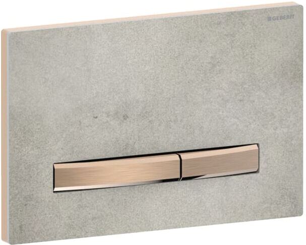 Geberit Sigma 50 Square Betätigungsplatte 115670JV2 Deckplatte Betonoptik, Platte/Taste rotgold, für 2-Mengen-Spülung