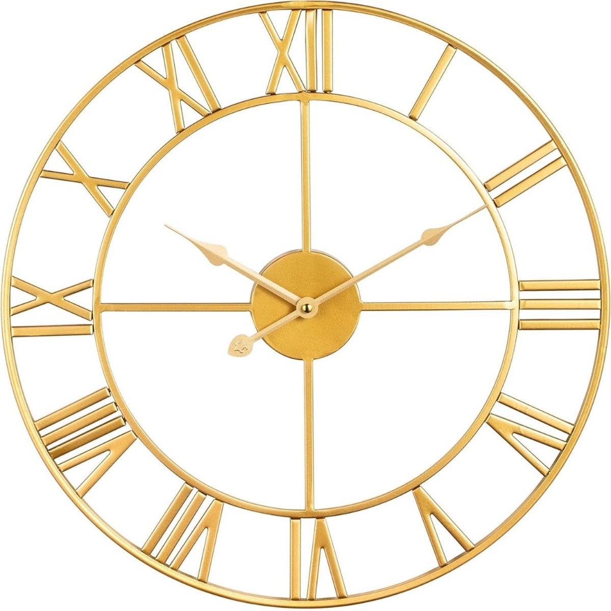 Moderne industriële wandklok in het goud