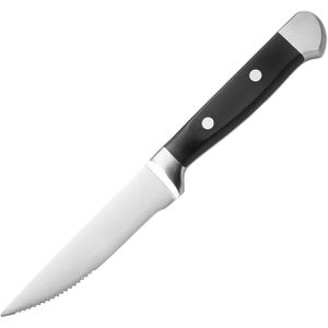 WAS Steakmesser 6 Stück, 13 cm Edelstahlklinge mit Wellenschliff, Kunststoffgriff