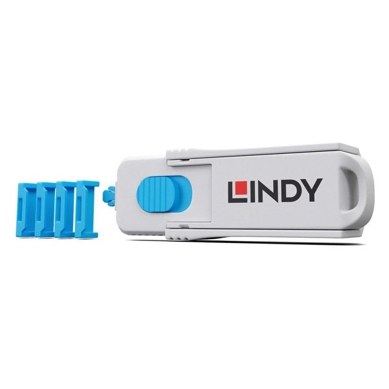 Lindy HDMI Port Schloss blau 4 Stück + 1 Schlüssel