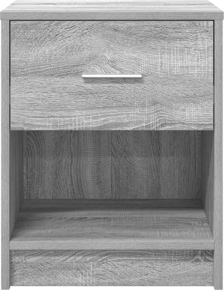 vidaXL Mesitas de noche 2 uds con cajón gris modelo Sonoma 40x34x50 cm Marrón