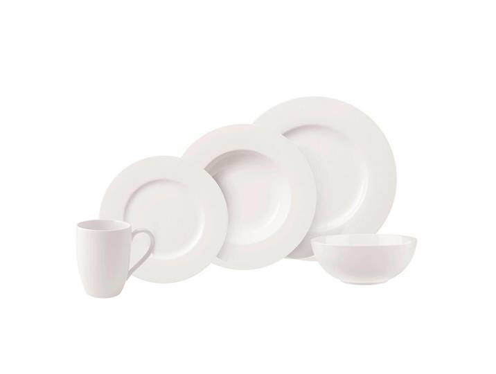 Villeroy & Boch Kombiservice Basic White, Weiß, Keramik, 20-teilig, Uni, 300 ml,500 ml, Essen & Trinken, Geschirr, Geschirr-Sets, Kombiservice