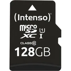 Intenso UHS-I Premium (128 GB, microSDXC, U1, UHS-I), Speicherkarte, Schwarz