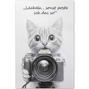Sinus-Art Wandbild Lustiges Katzenbild, Leinwand, Hochformat, 40 x 60 cm