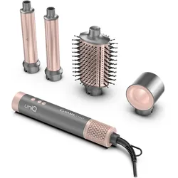 GAMA, Hairstyler, GA.MA uniQ Flow 1550 W 4-in-1 peleka/roza - Matu veidotajs GH0130 (8023277178731) (4 Aufsätze)