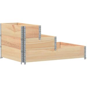 vidaXL Palettenaufsatz 4010309, natur, Holz, Rahmen, 120 x 80cm, Höhe 60,5cm, 3-teilig