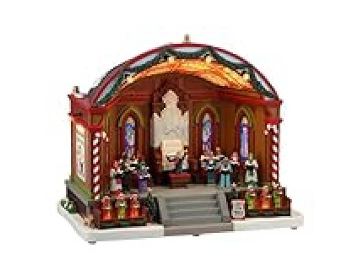 LEMAX Bâtiment en Mouvement avec éclairage LED et Musique « Noël dans Le pavillon du Parc » en résine H 24,5 x 28 x 18,2 cm