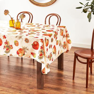 Violet Linen European Fall Harvest Autumn Turkey Tablecloth
