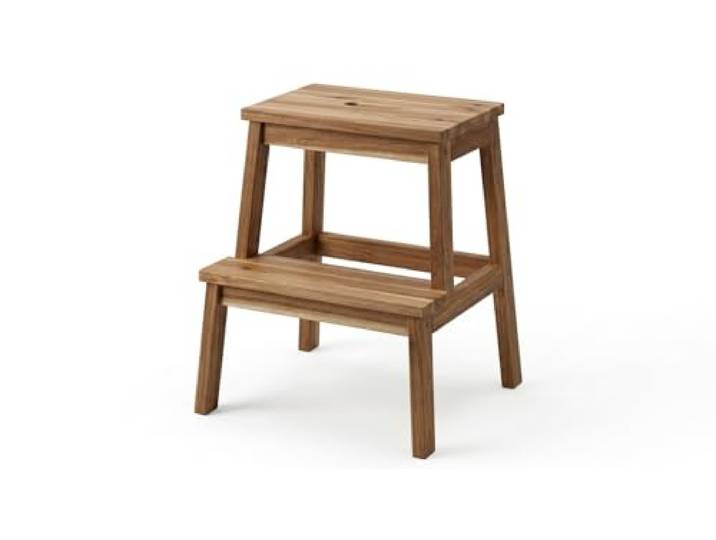 IKEA BEKVÄM Tabouret marchepied en hêtre massif avec poignée de transport 50 cm de haut