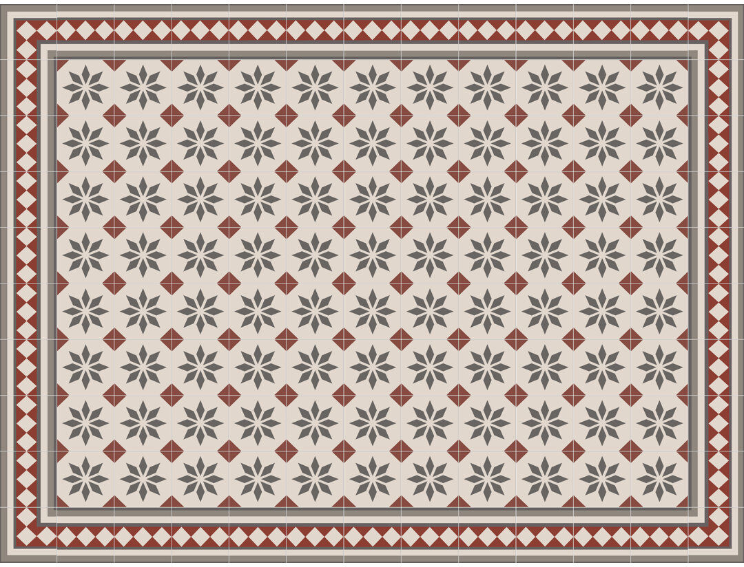Rosalind Wheeler Endi Vinyl Machine Printed Area Rug Rectangle 3'3.4" x 4'4.4"