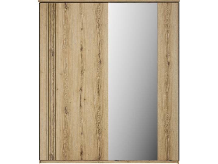 Schrankmodule GAMI Enzo , braun (natur), B:202cm H:235cm T:61cm, Holzwerkstoff, Schränke, Schrankmodule, Verschiedene Module einfach zu kombinieren