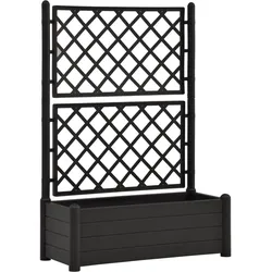 Helloshop26 - Hochbeet für Pflanzen Blumen Garten Rankgitter 100 x 43 x 142 cm PP anthrazit 02_0000808