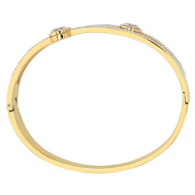 Armreif ADELIA´S "Armband – Armreif aus Edelstahl mit Strass Steinchen Ø 6,0 cm cm", gold, Armbänder, Damen, 6cm, Edelstahl, Armreif, Zum Verschenken an Menschen, die Ihnen am Herzen liegen