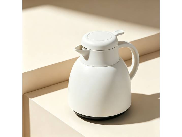 COOKER KING Carafe isotherme à revêtement intérieur en verre 1 L – Blanc ivoire