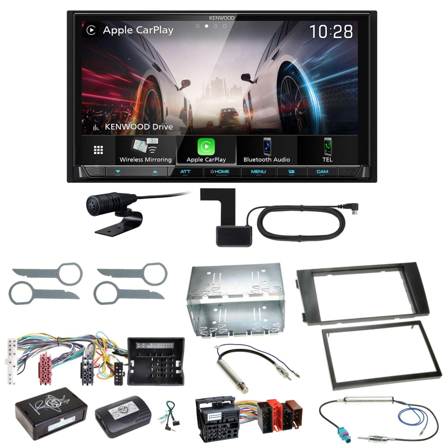 Kenwood DMX8021DABS Android Auto CarPlay Einbauset für Audi A6 4B Facelift