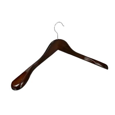 Relaxdays Anzug Kleiderbügel, 10er Set, breite Schulter, 360° drehbarer Haken, Kostüm, Jacken, Holzbügel, dunkelbraun