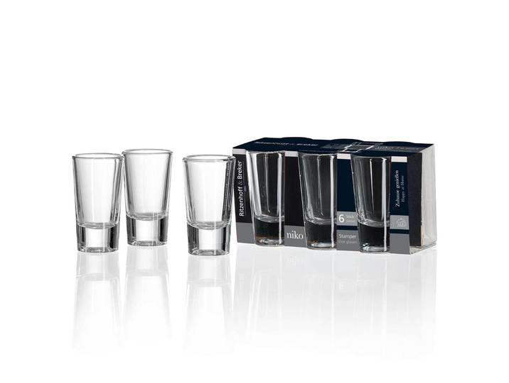 Schnapsglas RITZENHOFF & BREKER Schnapsgläser Niko 30 ml 6er Set transparent , bunt (transparent), 6 tlg., Glas, Trinkgefäße, Schnapsglas