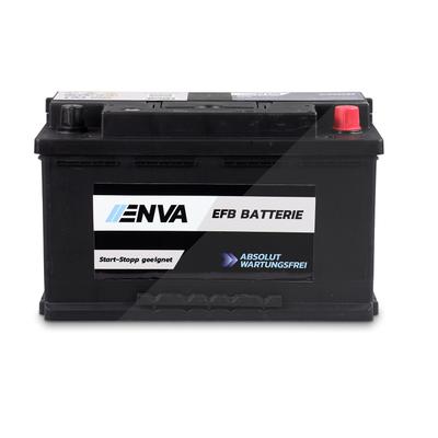 Enva EFB Autobatterie, Starterbatterie 12V 80Ah 730A [Hersteller-Nr. RNU080RH-EFB] für Porsche, Audi, Opel, Mini, Fiat, BMW, Mercedes-Benz, Land Rover