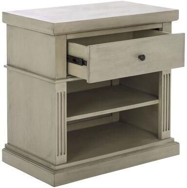 SAFAVIEH Ahasu 24-Inch Wood Shelf Nightstand, Transitional