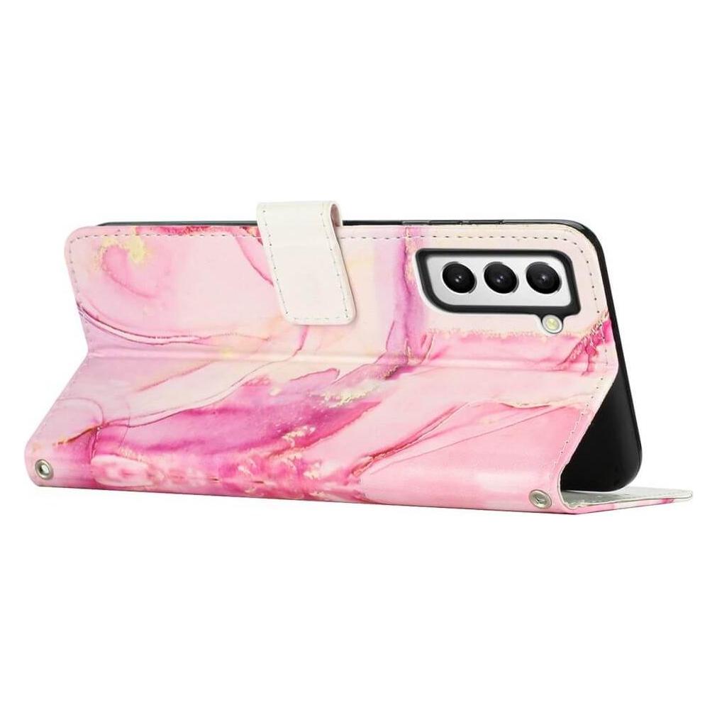 Cover-Discount Galaxy S23 - Leder Hülle pink Marble (Samsung Galaxy S23) (660118387D)