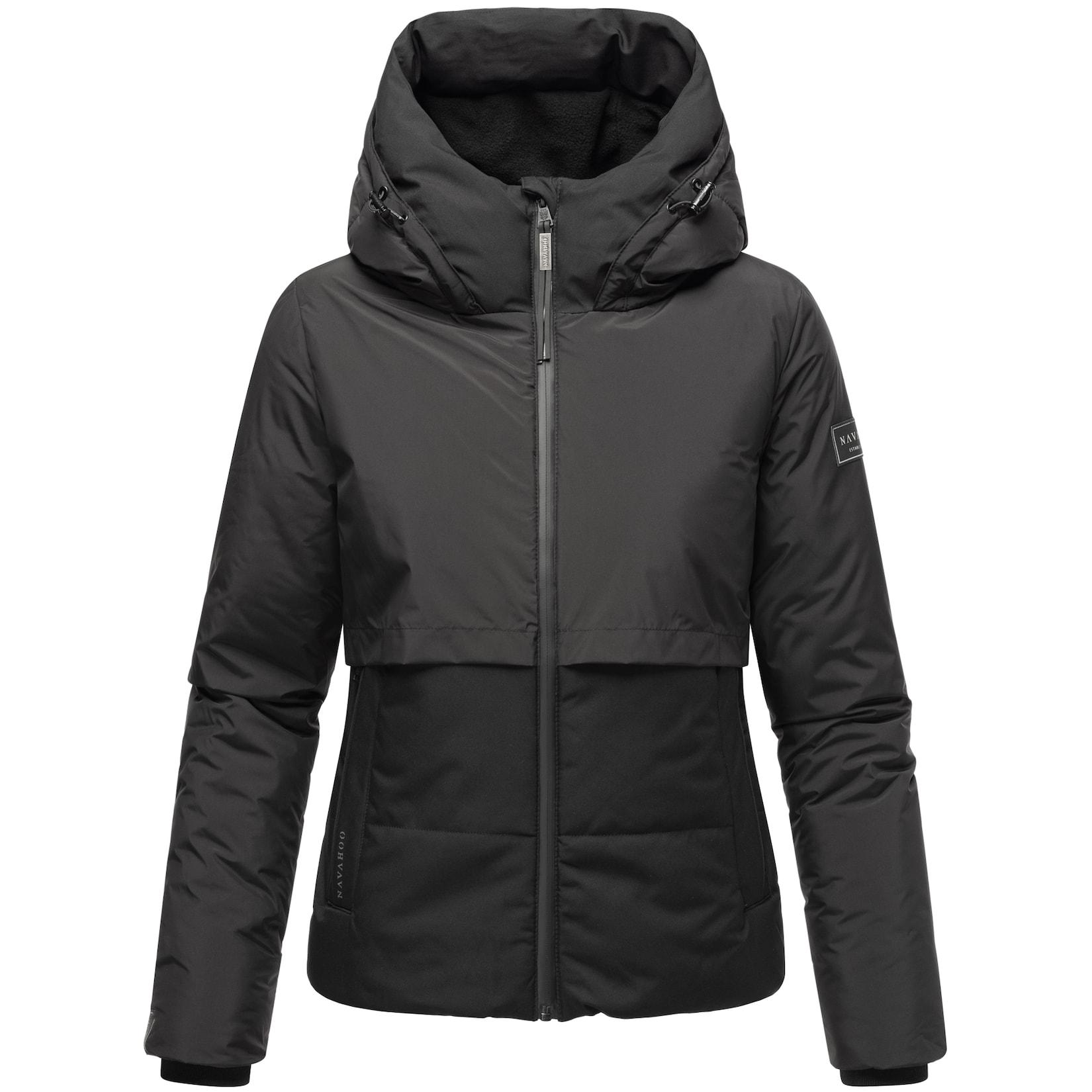 NAVAHOO Damen Winterjacke Recyceltes gefütterte Outdoor Jacke Kapuze & Stehkragen Liebesküken