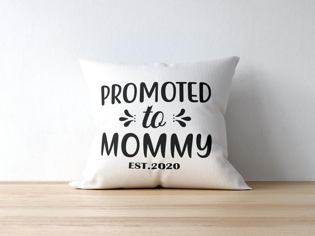 Sierkussen Promoted To Mommy voor Moederdag - Polyester