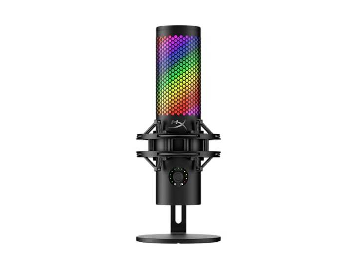 HyperX QuadCast 2 S - USB-microfoon, met RGB-verlichting, streaming en podcasting, met ingebouwde bedieningselementen, LED-verlichting, afneembare schokbevestiging, pc, Mac, USB-C - zwart