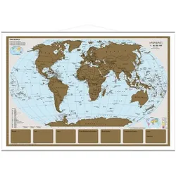 STIEFEL Eurocart Rubbelkarte/Scratchmap »THE WORLD« 95 x 66 cm mit Metallbeleistung
