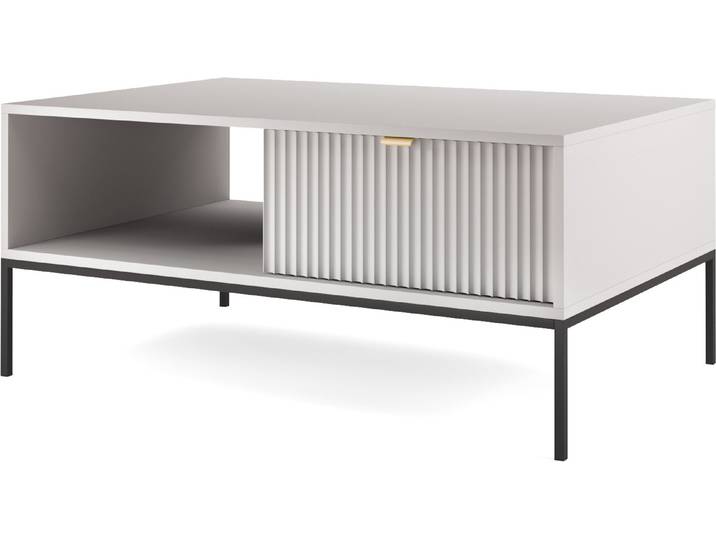 Selsey Table basse Vellore Table de salon avec tiroir\, Gris\, 104x68 cm