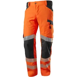 Warnschutz Stretch Bundhose "2040-844" - 48 - kurz - warnorange/anthrazit