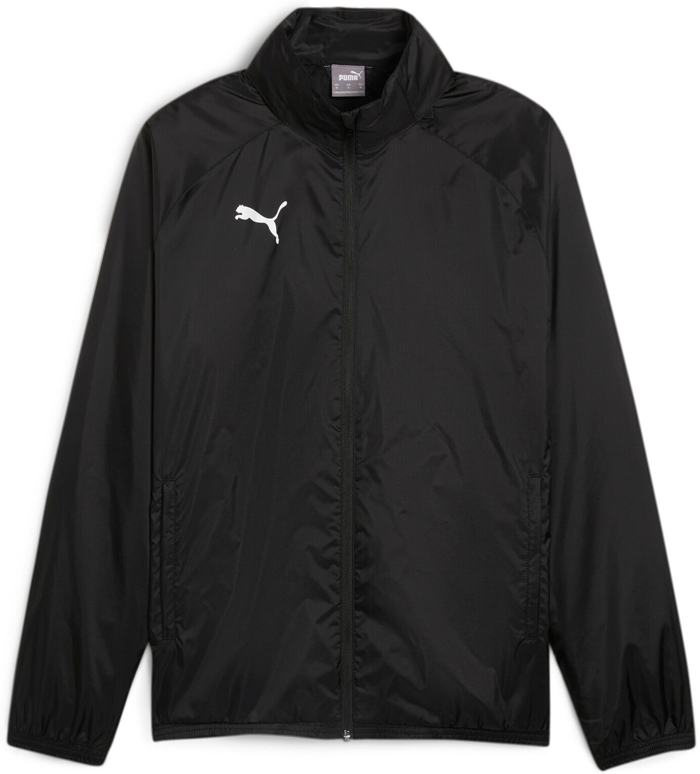 Trainingsjacke PUMA "TEAMGOAL ALL WEATHER JACKET", Herren, Gr. M, schwarz (puma schwarz, puma weiß), Rippware, Obermaterial: 100% Polyamid, unifarben, regular fit normal, Jacken Trainingsjacke, moderne Optik, mit leistungsstarken Materialien, mit Kapuze p