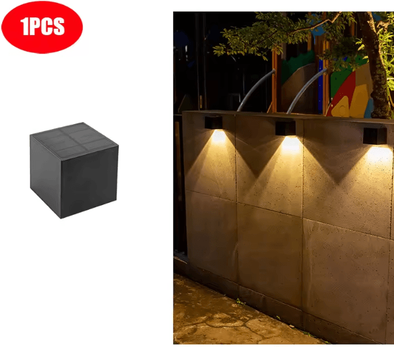 Uplift Curations LED Solar Light Outdoor Garden Square Wall Lamp Outdoor Courtyard Garden Fence Lighting Wall Decoration Lamp 1pc Light