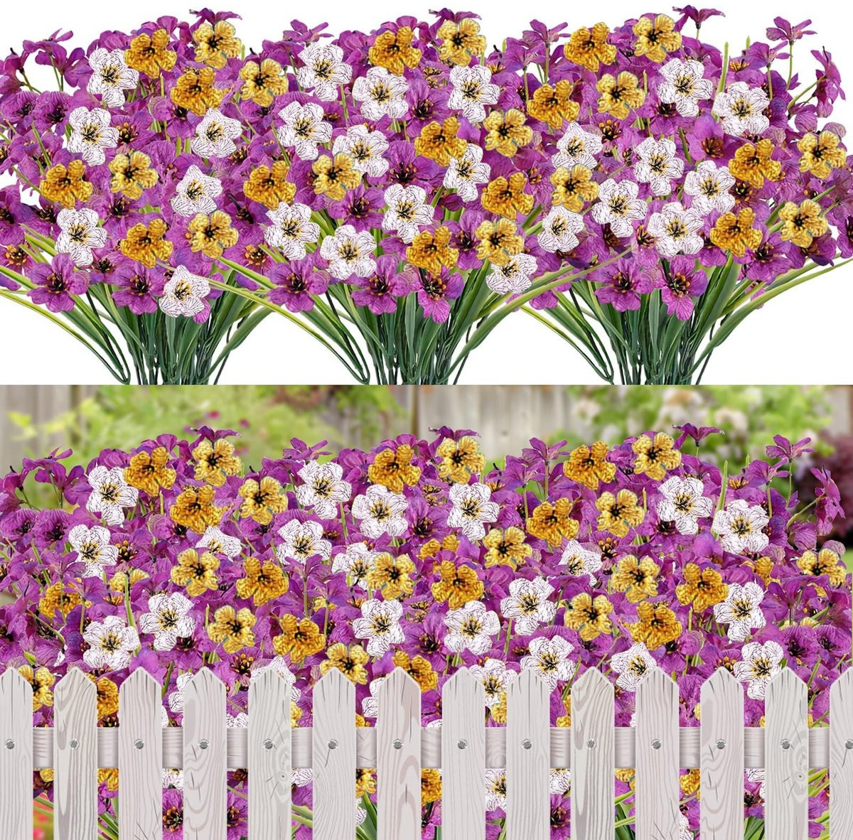 Merkloze set van 12 kunstbloemen voor buiten met UV-bescherming