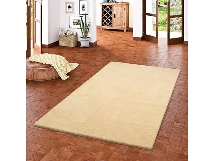 Palace Hochflor Shaggy Teppich Wohnzimmer Schlafzimmer Super Flauschig rutschfest Natur