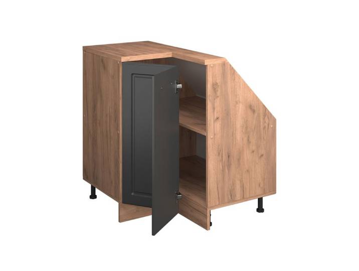 Meuble de rangement sous pente Armoire d'angle Rion 75.6x81.6cm avec 1 porte Anthracite campagne Vicco 58616