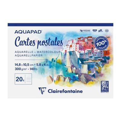 Aquapad Aquarell Postkarten Reisealbum, geleimter Block A6, 10,5x14,8cm, 300g, 20 Blatt