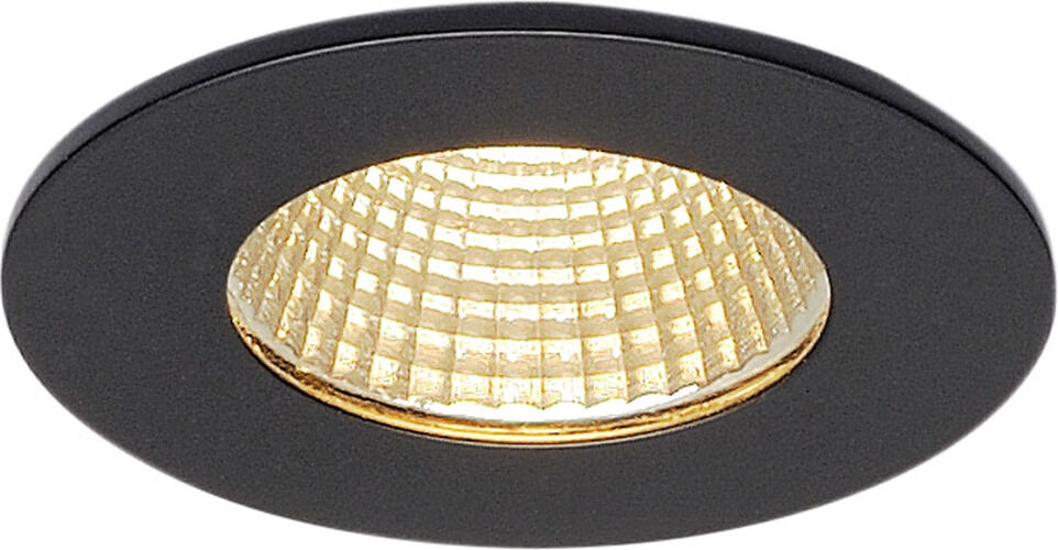 SLV Patta-F, Deckeneinbauleuchte, Rund, Mattschwarz, 9w 38°, 3000k, Inkl. Trei - Downlights